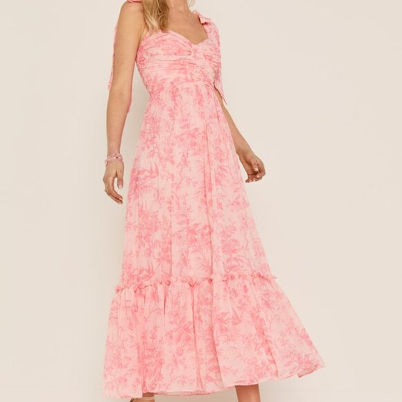 april floral organza ruffle tiered maxi dress Francesca's Collections | Dresses | April Floral Organza Ruffle Tiered Maxi  Dress